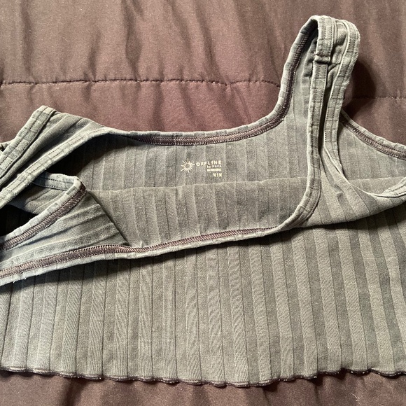 OFFLINE by Aerie Gray Cropped Tank Size Medium - Picture 5 of 6